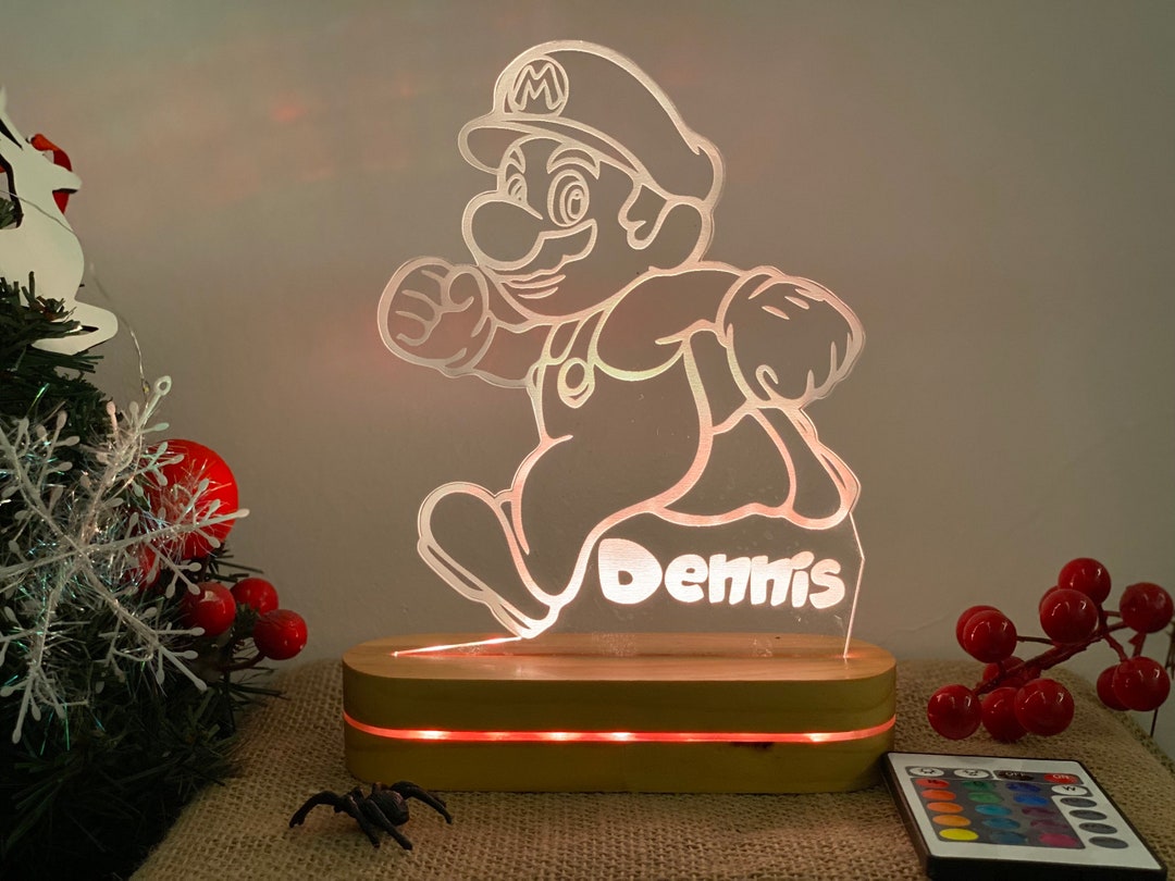 Personalized Super Mario Night Light Custom Super Mario Bros Etsy