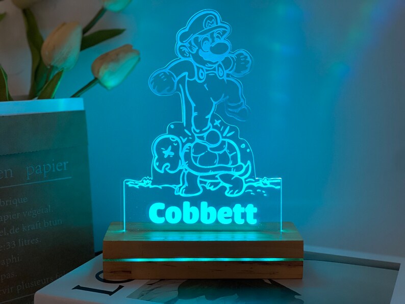 Custom Super Mario Night Light Personalized Night Game Mario Etsy