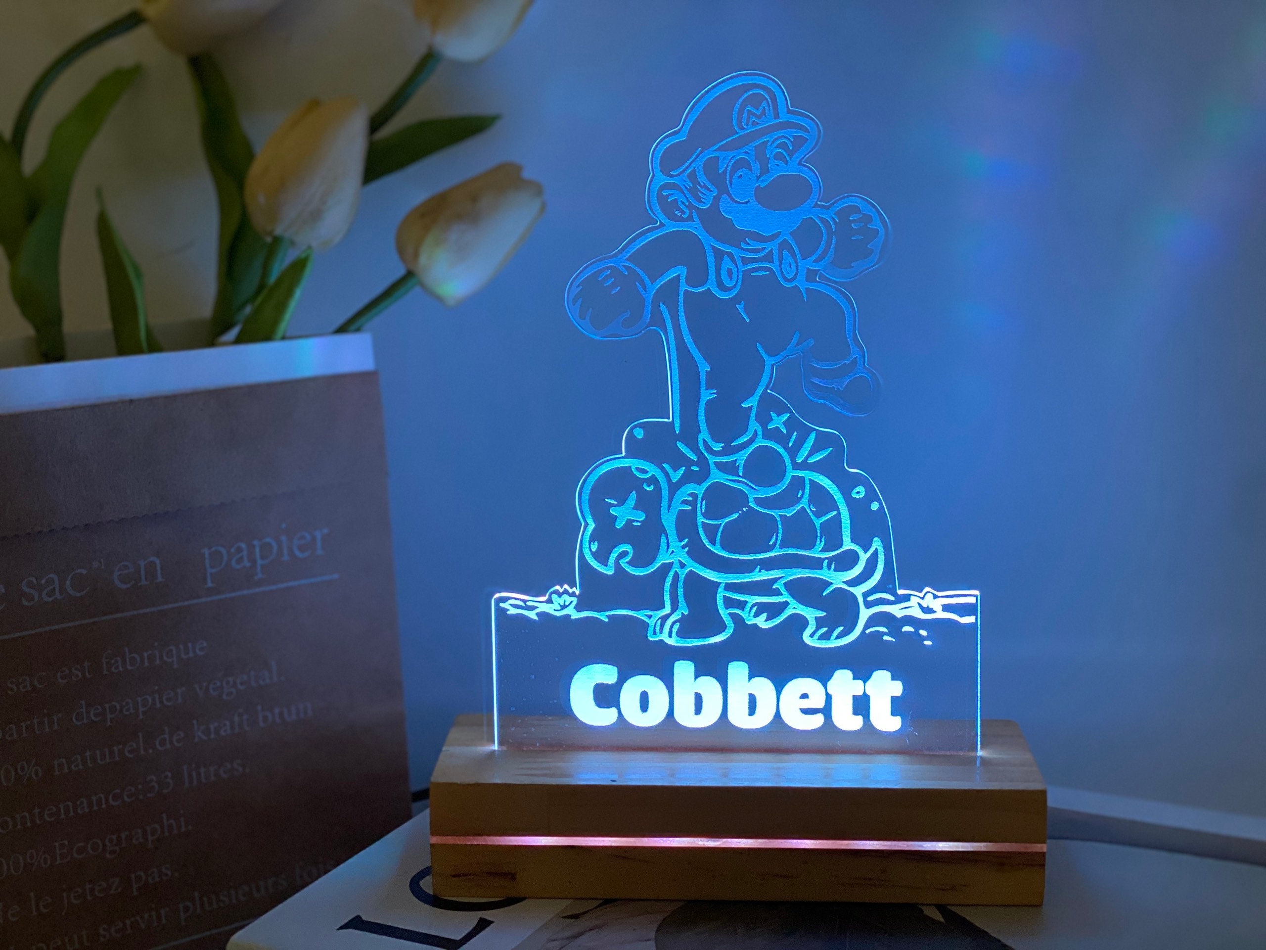 Custom Super Mario Night Light Personalized Night Game Mario Etsy