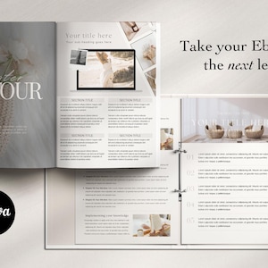 Canva course Template for content creators, course manual, Canva ebook creator template, course creator templates, minimal aesthetic course template Canva