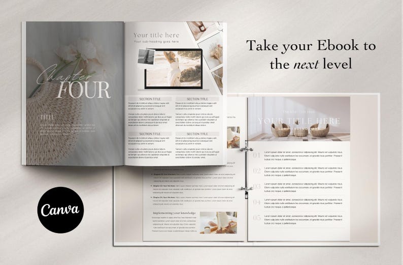 Canva course Template for content creators, course manual, Canva ebook creator template, course creator templates, minimal aesthetic course template Canva