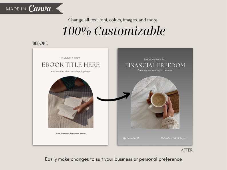 eBook template for Canva, perfect for building authority with digital products, online workbooks, coaching guides, business ebooks, and lead magnets. Includes welcome pages, content chapters, success tips, resource lists, and special offers. Create stunning, polished ebooks without needing graphic design skills. Fully brandable and printable or digital.