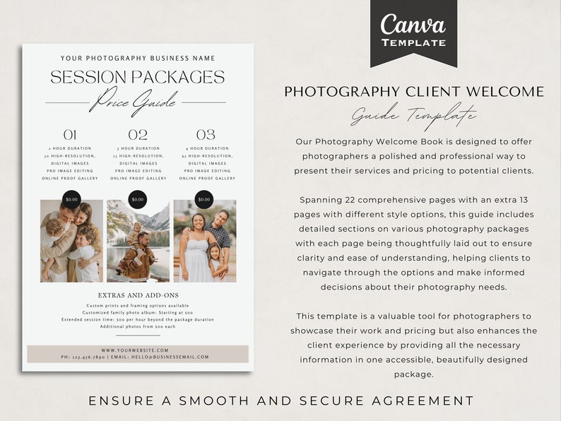 Photography Welcome Guide.pdf Family Photography Welcome Guide | Canva Template (digital Download) - Etsy