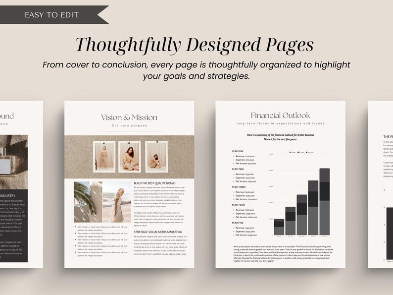 Digital business plan, business book aesthetic, business plan template, business canva template, business work book, start up business plan, printable business book, editable business planner, Minimal business template, small business plan