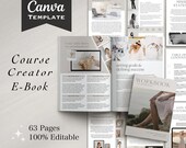 Canva E-Book Template, Course Workbook (63-Page) (Digital Download)