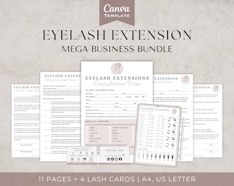 Editable Eyelash Extension Forms Bundle, Lash Tech Consultation (Digital Download)