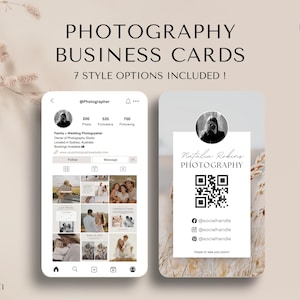 Carte de visite Instagram, modèle de carte de visite modifiable pour les propriétaires d'entreprise, carte de visite photographie, modèle canva de carte de visite IG