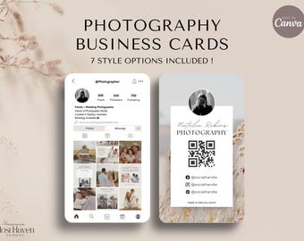 Instagram Visitenkarte, bearbeitbare Visitenkartenvorlage für Geschäftsinhaber, Fotografie-Visitenkarte, IG-Visitenkarte Canva-Vorlage