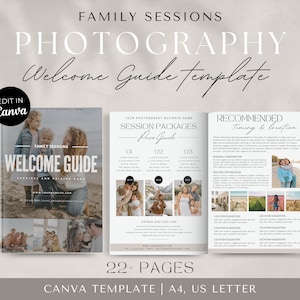 Photography Welcome Guide | Family Photography Style Guide | Photographer Pricing Template | Client guide for photographers | Family Session