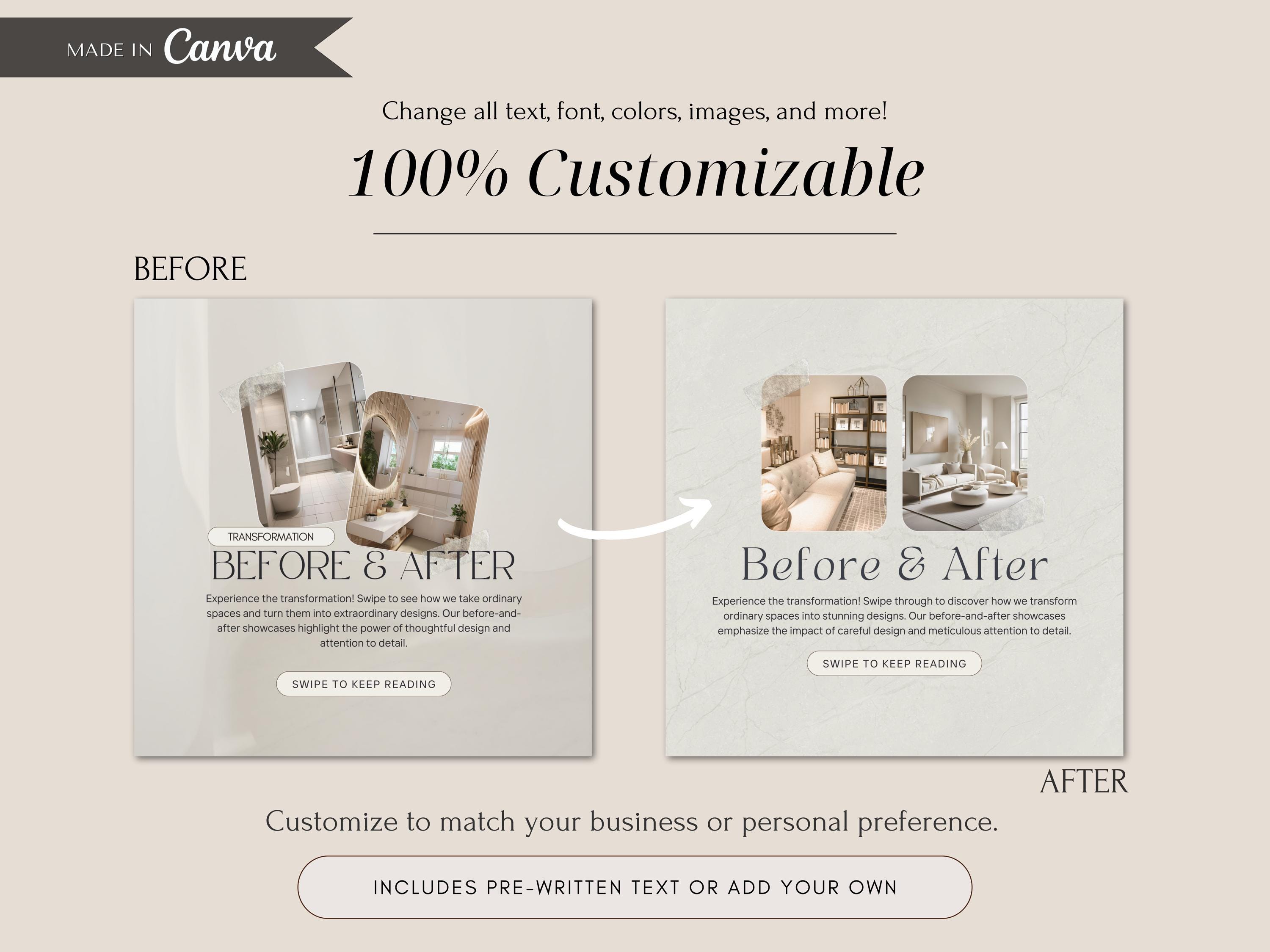 Interior Design Instagram Posts Bundle | Canva Templates - Etsy