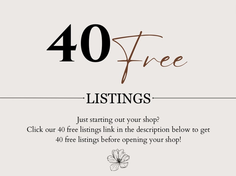 40 free listings, 40 listings free etsy, 40 free Etsy listings, Etsy seller templates, Etsy shop kit, Etsy shop kit, Aesthetic Etsy banner set