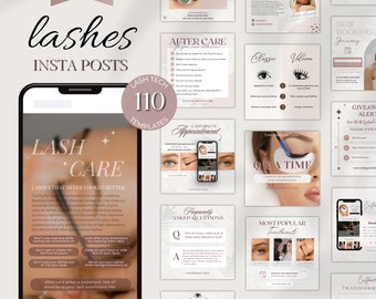 Lash Tech Instagram-post, Instagram-sjablonen voor wimperkunstenaars, Instagram-posts voor wimpers, schoonheidsposts voor schoonheidsspecialiste, social media-canva-sjablonen