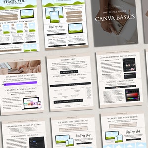 Etsy Seller Templates, Thank you note for digital download, Canva share page, Canva Download Instructions Template, Etsy Digital Product Instructions, page to share links, etsy seller, Canva product instructions, Canva product template