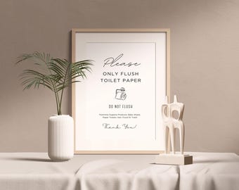 Letrero de baño de Airbnb: Solo papel higiénico, apto para fosas sépticas (Descarga digital)