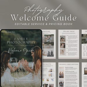 Photography Welcome Guide | Family Photography Style Guide | Photographer Pricing Template | Client guide for photographers | Family Session