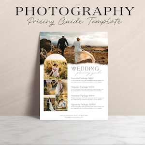 Photography pricing list, photography services, photography Price guide, wedding Pricelist for photographers, family price list, packages list, photography template, Canva template