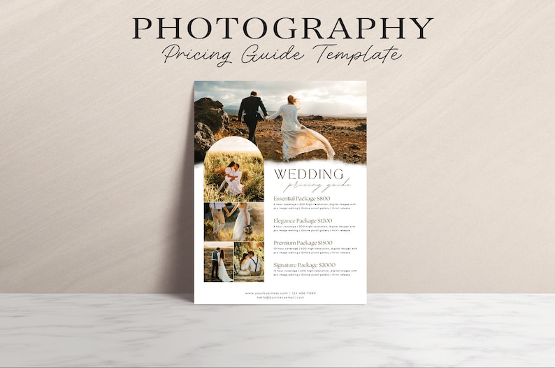 Photography pricing list, photography services, photography Price guide, wedding Pricelist for photographers, family price list, packages list, photography template, Canva template