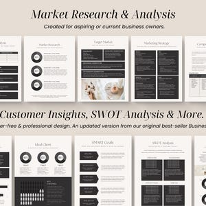 Business book, business book 2024,  start up workbook for business owners, printable planner, business printable, small business templates, PDF, SWOT analysis, SMART goals,ideal client marketing strategy, market research, competitor analyisis