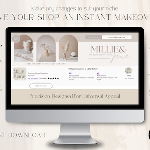 Etsy banner mockup kit, Etsy shop digital download, digital download instructions, canva guide, Etsy Thank you note, Etsy seller templates, etsy seller branding kit