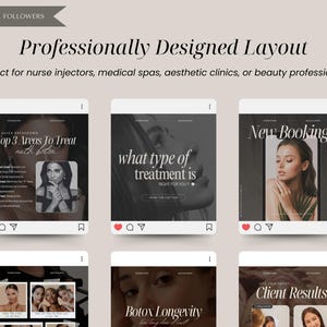 Nurse Injector Instagram Templates, Medspa Social Media (canva Template ...