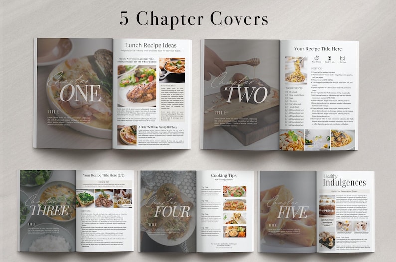 65-page Cookbook Template | Editable Recipe Book (canva) - Etsy