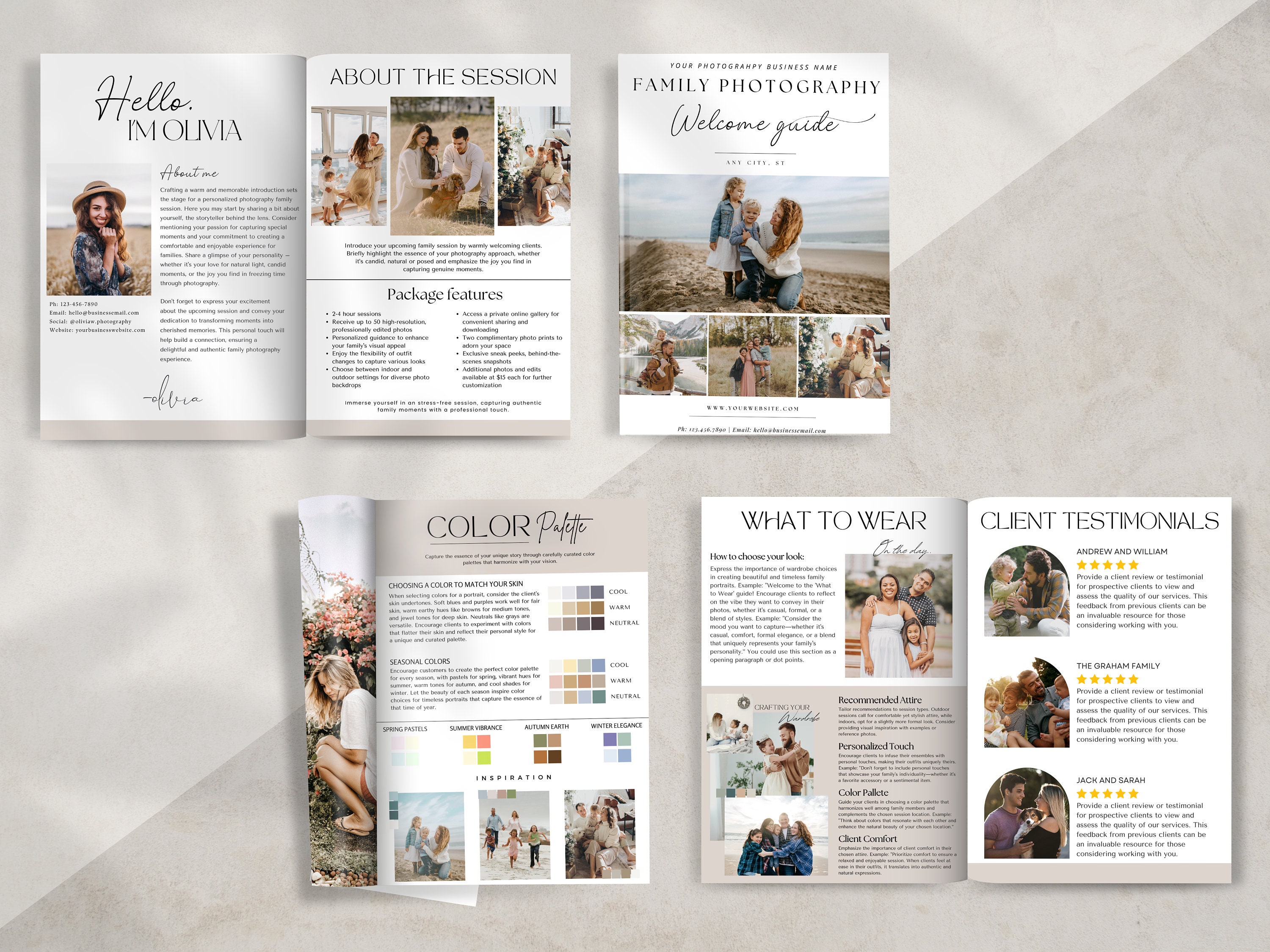 Photography Welcome Guide.pdf Family Photography Welcome Guide | Canva Template (digital Download) - Etsy