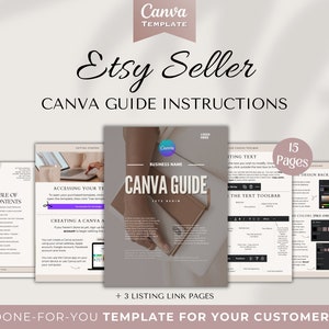 Canva Instructions Guide Template for Etsy Sellers, Digital Product Instructions Template, Canva Print Instructions, Product Listing Links