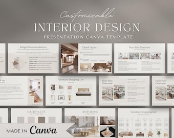 Interior Design Project Proposal Template, Client Presentation (Canva Template)