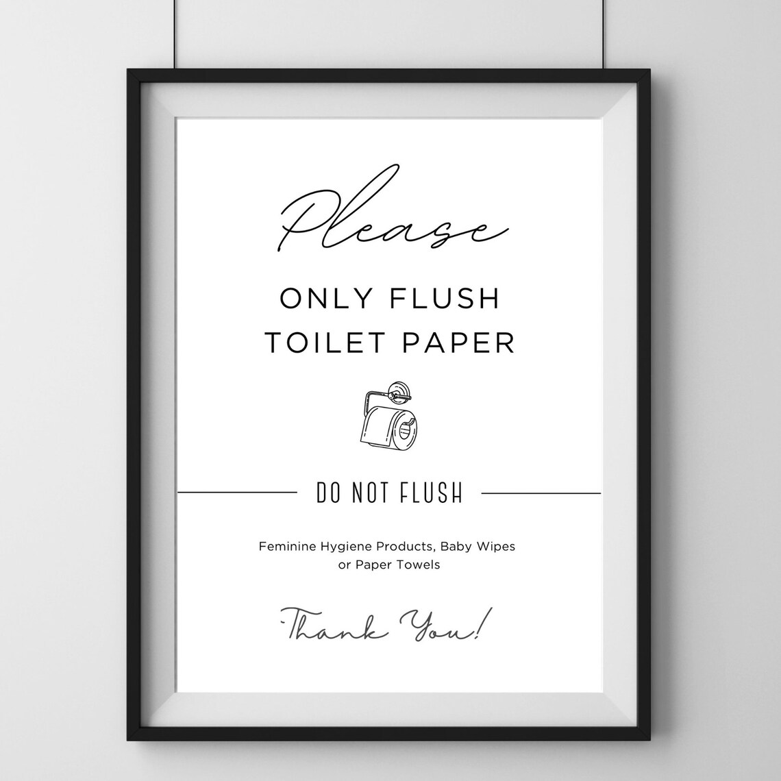 Airbnb Bathroom Sign Flush Only Toilet Paper Septic System Etsy