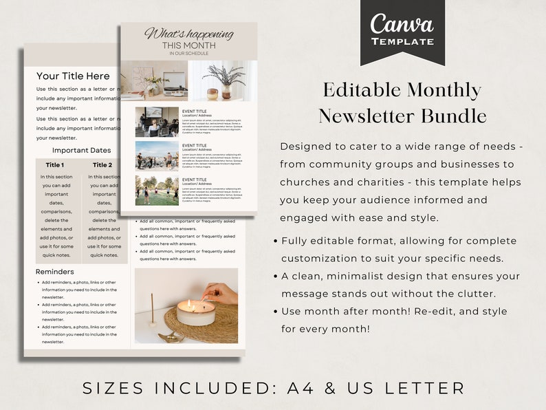 Editable Business Newsletter Template, 6-page Canva Design - Etsy