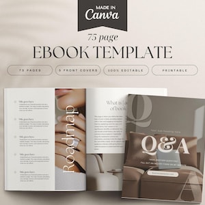75-Page E-book Template, Canva Workbook, Course Creator (Digital Download)
