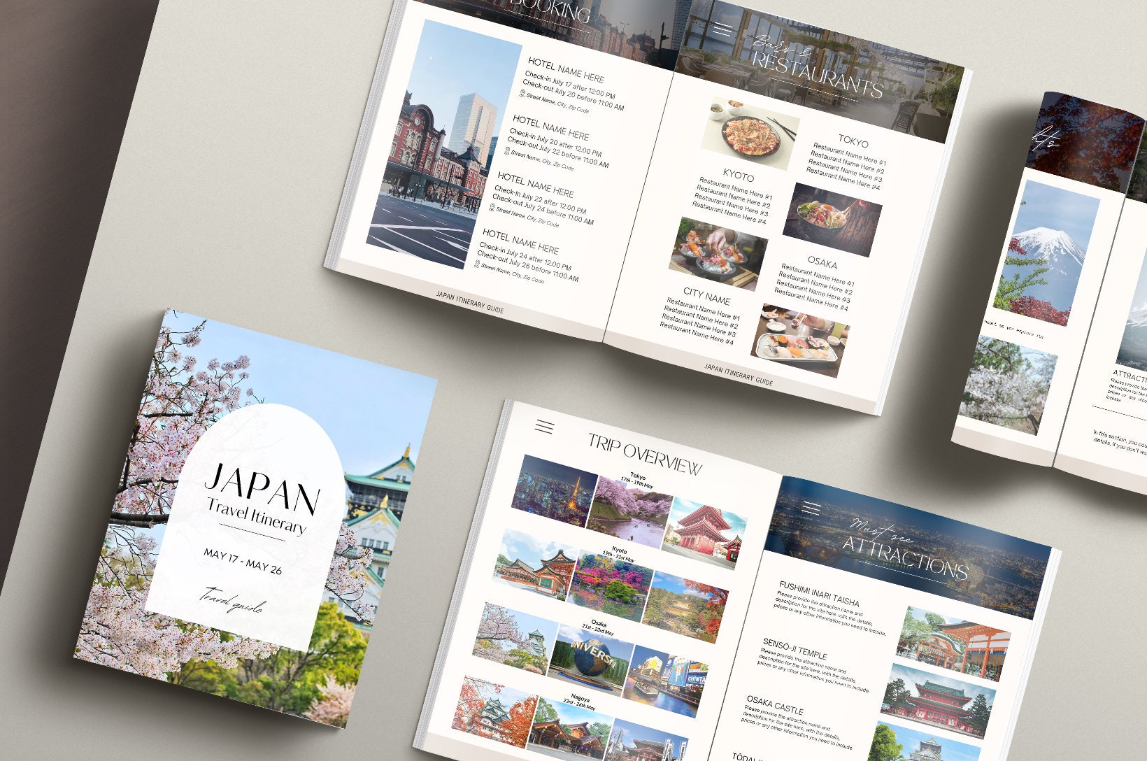 Japan Travel Itinerary Template, Editable Canva Planner (digital