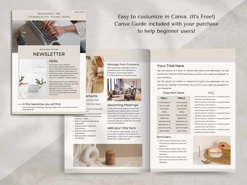 Editable Business Newsletter Template, Modern Minimalist Design (canva ...