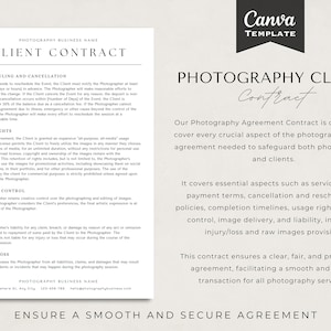 Photographer contract template, agreement form, photography contract, client photography agreement, photography templates, wedding photography contract, family session photography contract, photography pricelist, photography services and pricing