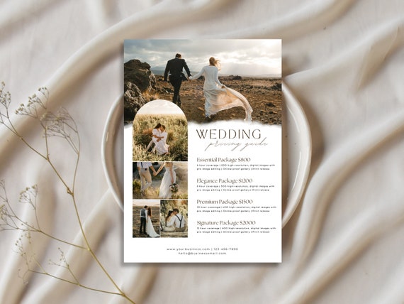 Wedding Photography Pricing Guide Template, Canva (Digital Download)