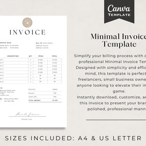 Modern Boho Client Invoice, Editable Template, Services Invoice, freelancer invoice, consultant invoice, Etsy business invoice, custom business invoice, cleaning business invoice