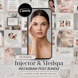 MedSpa Instagram Templates, Nurse Inector Social Media (Canva Template)