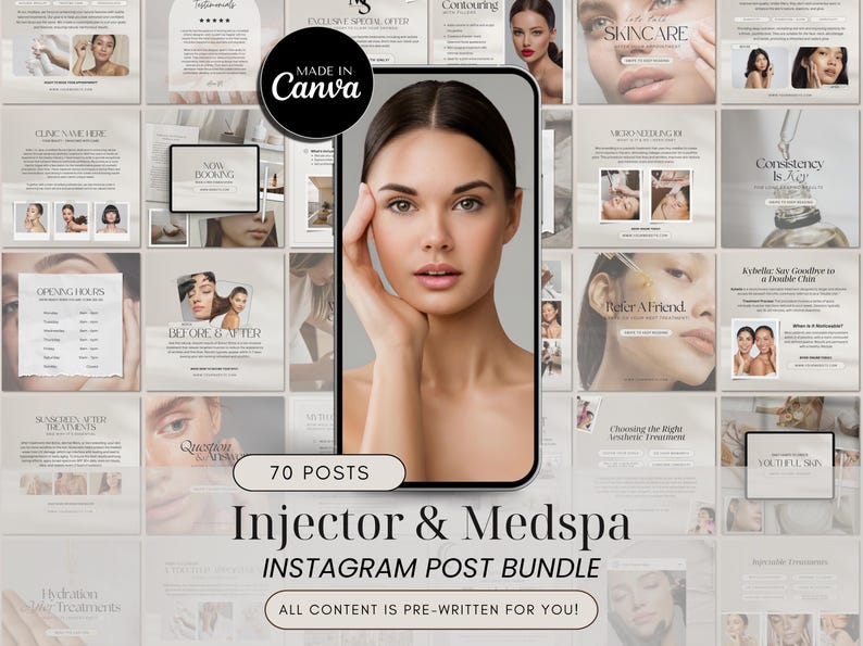 Medspa Instagram Templates, Nurse Injector Social Media (canva Template ...