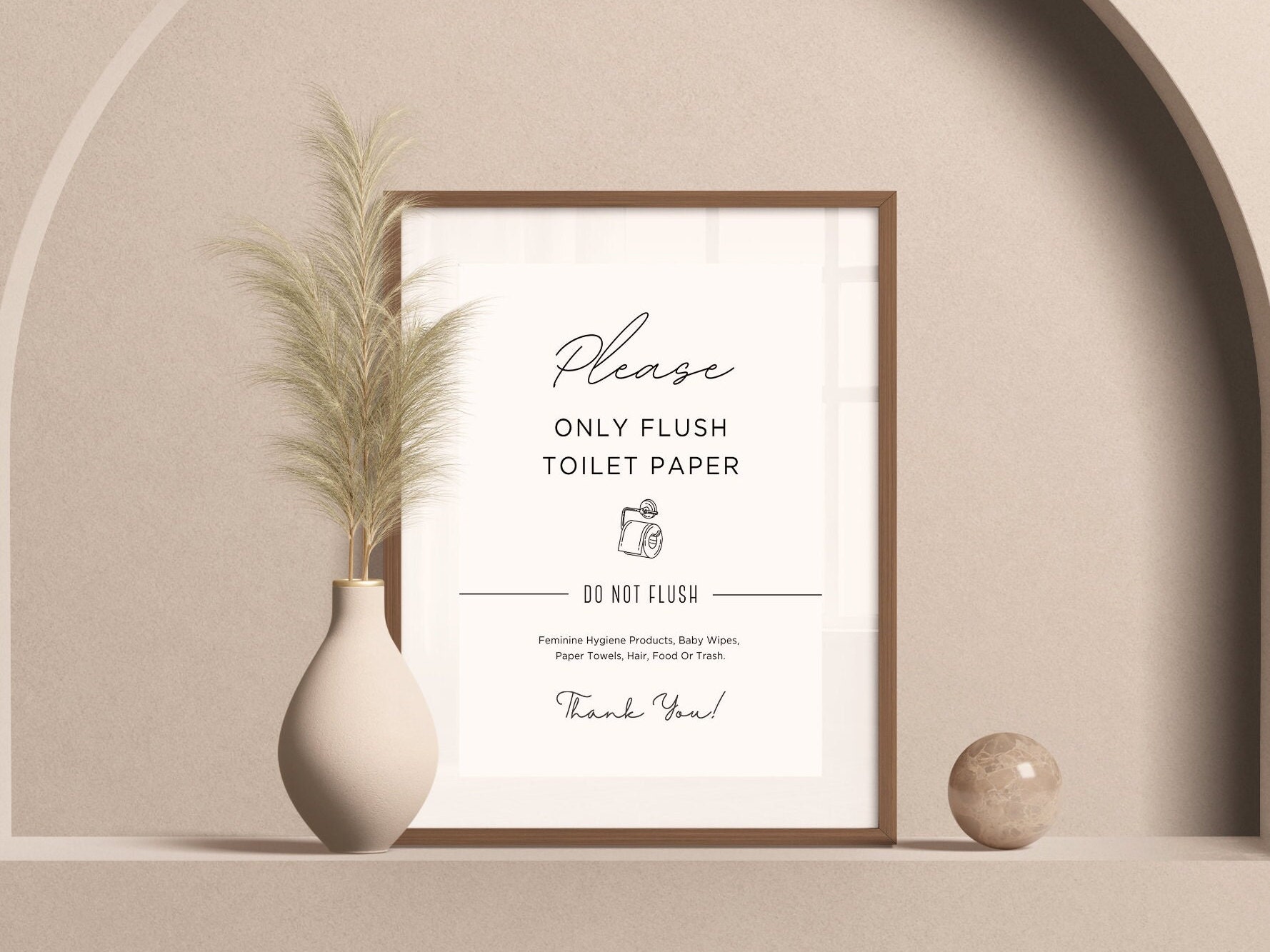 Please Do Not Flush Toilet Paper Portrait - Wall Sign
