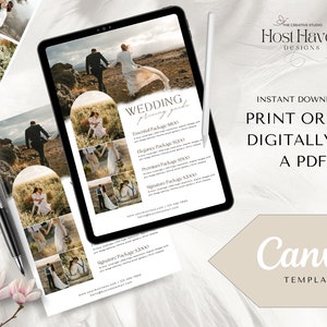 Photography pricing guide, photography Pricelist template, photography wedding pricing sheet, photography welcome guide template, photography family session guide