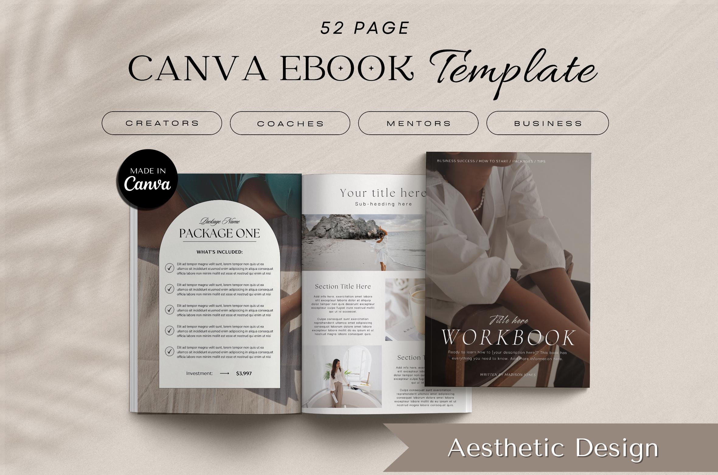 Canva E-book Template, Canva Workbook Template, Coaching Course Template, Lead Magnet Template, Course Creator Template, Canva Ebook