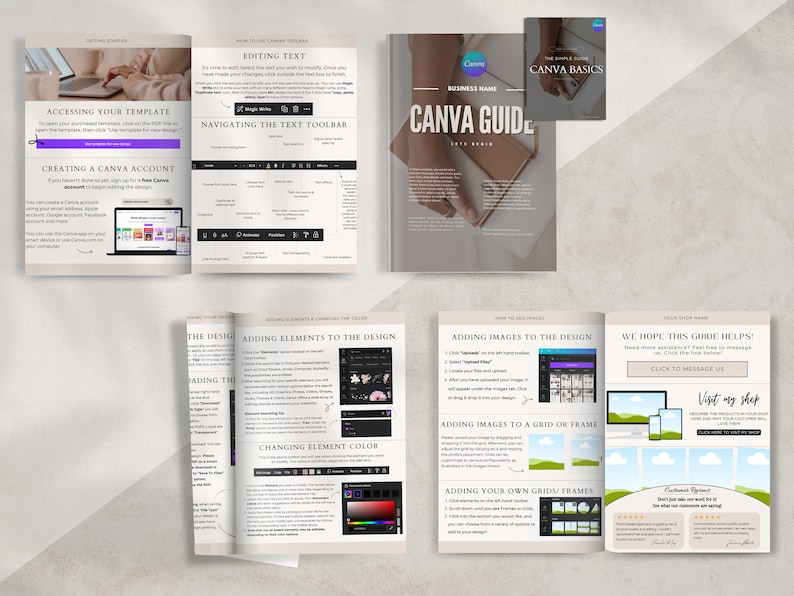 Canva guide, Canva instructions, product instructions, how to download a digital product