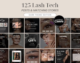 Lash Tech Instagram-postsjablonen, socialmediamarketing (digitale download)