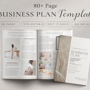 Small Business Plan Template, Small Business Planner Printable, Start Up Business Plan, Editable Canva Template, Business Financial Planning