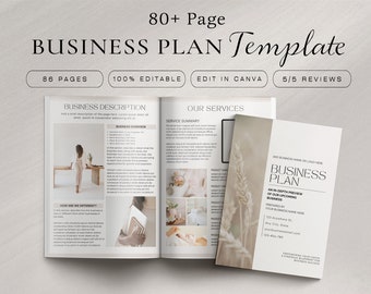 Small Business Plan Template, Editable Canva Planner (Digital Download)