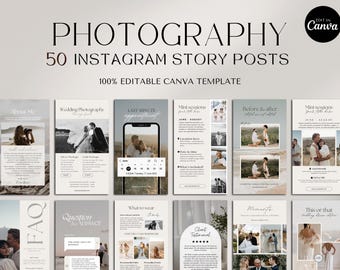 50 minimale fotografie Instagram-verhaalsjablonen, fotograaf Instagram-sjabloon, sjablonen voor sociale media, fotografie Instagram-verhaalposten