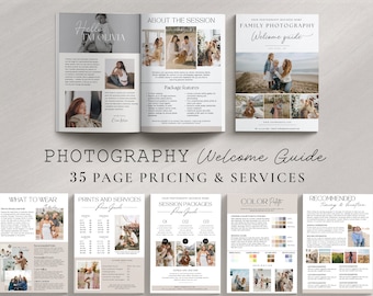 Family Photography Welcome Guide | Pricing Template (Canva, Digital Download)
