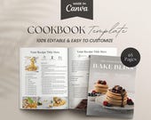 65-Page Cookbook Template | Recipe Book, Editable in Canva (Digital Download)