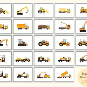 24 Truck Posters - Perfect for Homeschooling, Montessori Classrooms, Inspiring Neutral Kids&#39; Decor in Toddler Rooms - Digital Files