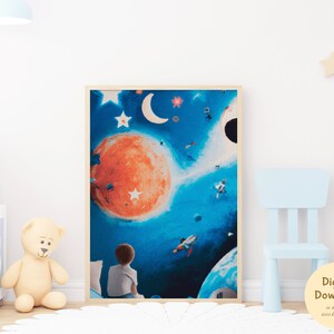 Galactic Dreams - Outer Space Adventure Digital Wall Art for Kids, Inspiring Kids&#39; Decor in Toddler Rooms - Digital Files